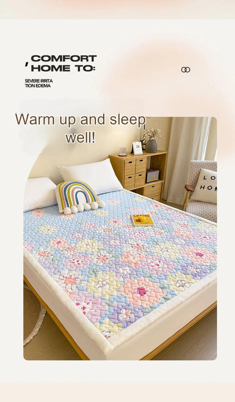 Description Picture 3 of itemThick and Warm Plush Bed Mattress, Thick Bedding Mat, Breathable Mattress, Student Dormitory, Winter