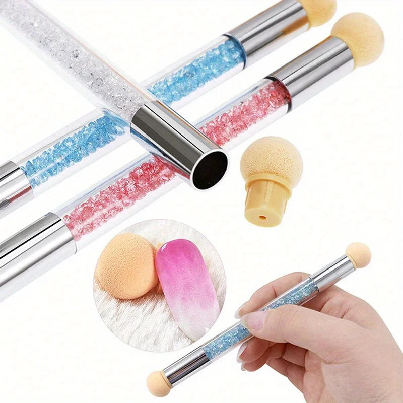 Description Picture 6 of itemSponge Heads Replacement Nails Art Gel Polish Color Gradient Brush Glitter Powder Dotting Pen For Manicure Accessories Tools