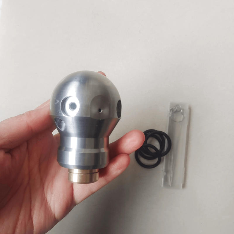 Description Picture 5 of itemHigh quality ss sewer cleaning dredge cutter nozzle warthog high pressure washing WT-3/8 Rotating Ball spherical jetter nozzle