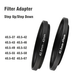 Camera lens Filter Adapter Ring Step Up Ring Metal 40.5mm - 37 42 43 46 49 52 55 58 62 67 mm for UV ND CPL Lens Hood etc.