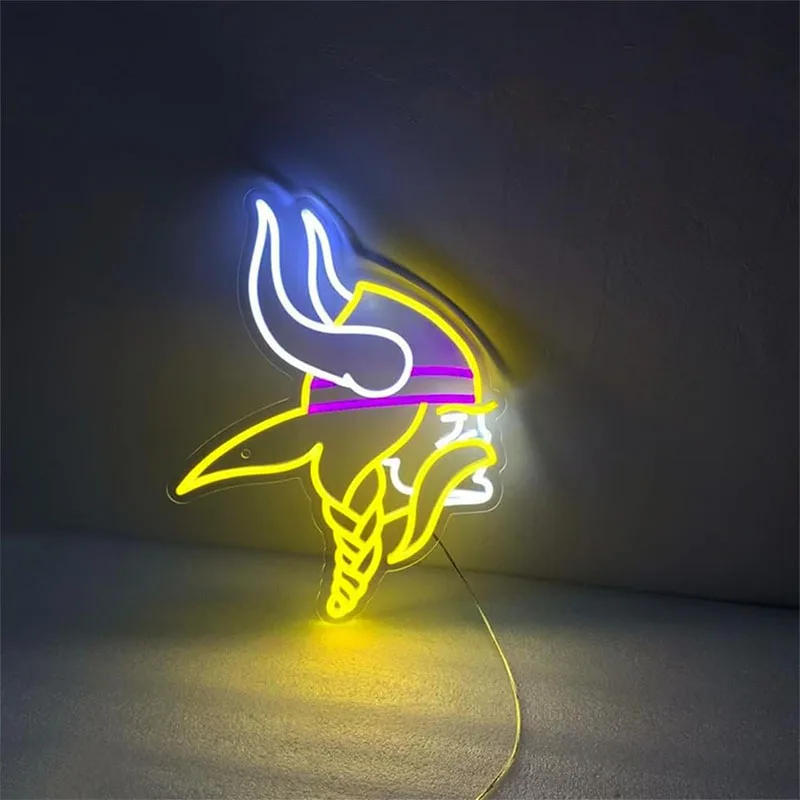 Description Picture 3 of itemVikings Neon Sign Art Lights Football Team LED Light Sign, Sports Light Handmade Bar Pub Man Cave Signs Gift Neon Lamp Decortion