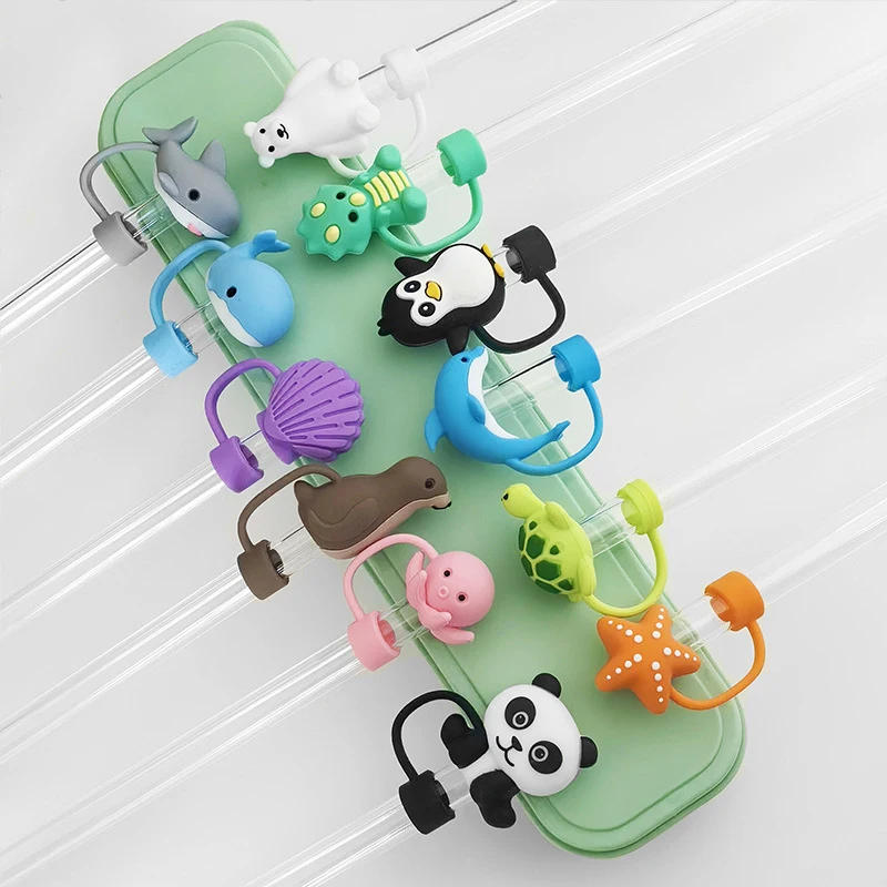 Description Picture 3 of itemCreative Straw Covers Cap For Cup Compatible Silicone Reusable Straw Tips 10mm For Drinking Straw Topper Decoration