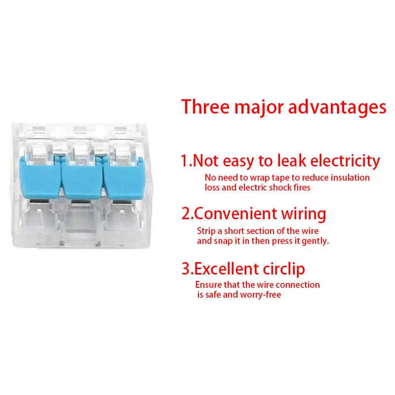 Description Picture 3 of itemTransparent One in many out Quick wire Connector Universal cable wiring Terminal Block mini Push-in Home Junction box LED Light