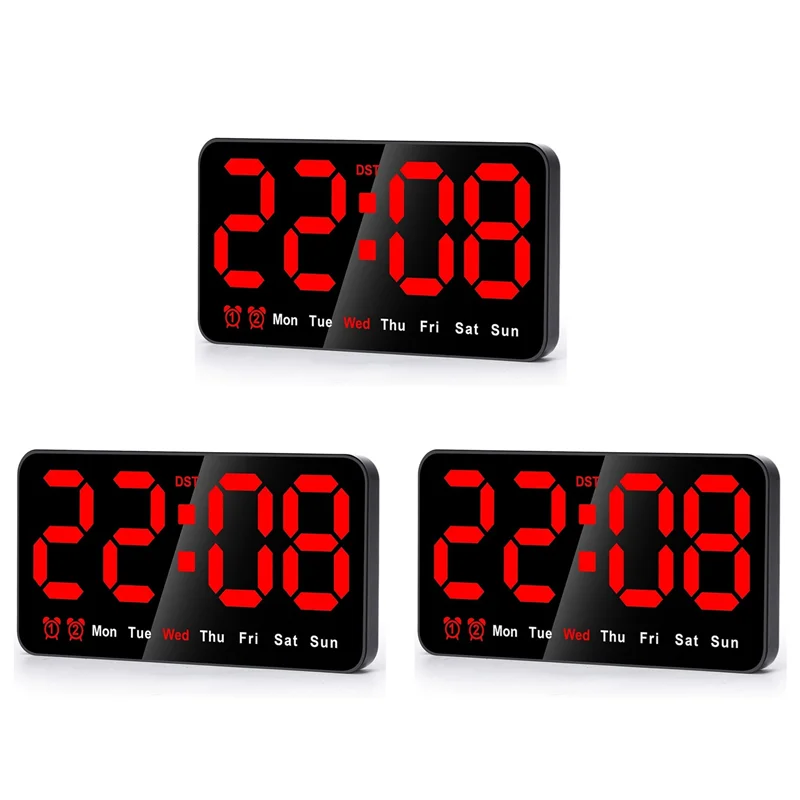 Description Picture 5 of itemKYCOR-3X Digital Wall Clock, 9Inch LED Digital Clock Large Display With 12/24H, Big Digits,Small Silent Wall Clock (Red)