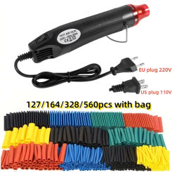 127/164/328/560Pcs Heat Shrink Tubing Kit Hot Air Gun Heat Gun with Heat Shrink Tubes EU US 110V 220V Heat Shrink Tubing Kit 2:1