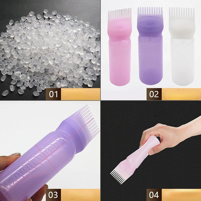 Description Picture 4 of item120ml Multicolor Plastic Hair Dye Refillable Bottle Applicator Comb Dispensing Salon Hair Coloring Hairdressing Styling Tool