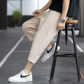 Harem Pants Men 2024 Summer New Casual Pants Men's Versatile Cotton and Hemp Loose Korean Trendy Capris