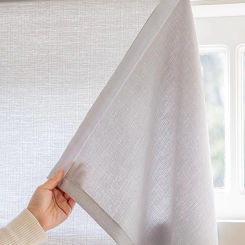 Hook And Loop Fastener Curtain with High Sticky Velcros Casual-Comfy 100% Polyester Sheer Curtain for Home Living Room Bedroom