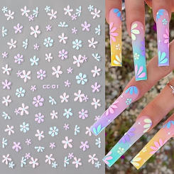 3D Stickers for Nails Star Love Flowers Design Slider Y2K Style Gel Decals Self-Adhesive Manicure Art Supplies And Decorations