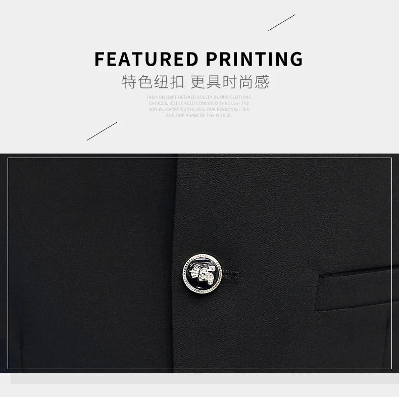 Description Picture 5 of item2024 New Business Casual Handsome with Solid Color Long Sleeve Casual Stand Collar Suit Male Korean Version Slim-fit Trend