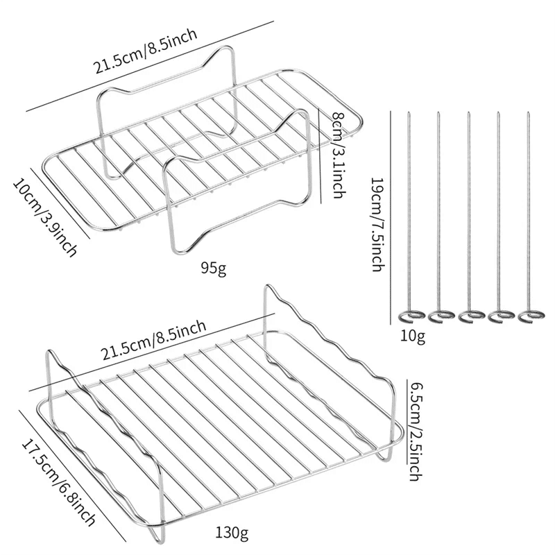 Description Picture 4 of itemA98G-Baketron Airfryer Accessories For Tefal EY9018 5.2 L 3.1 L, Air Fryer Rack,Cooking Grate For Tower T17099 Salter EK5729 9L