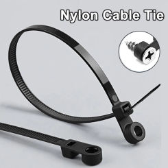 Screw Hole Cable Ties Fixed Head Nylon Cable TiesWith Screw Hole Mount Self Locking Loop Wrap Bundle Tie Straps 4*150 Cable Ties