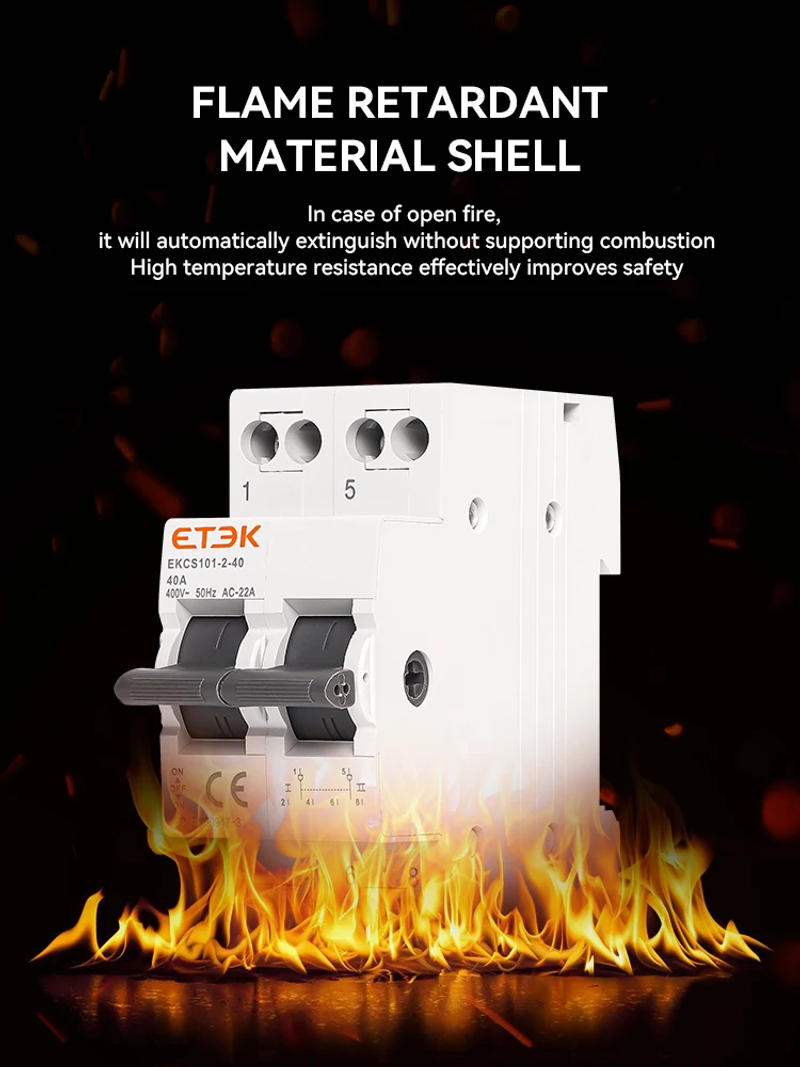 Description Picture 6 of itemETEK Din Rail MTS Dual Power Manual Transfer Switch Modular Changeover Switch Interlock Circuit Breaker1P 2P 4P 40A 230V EKCS101