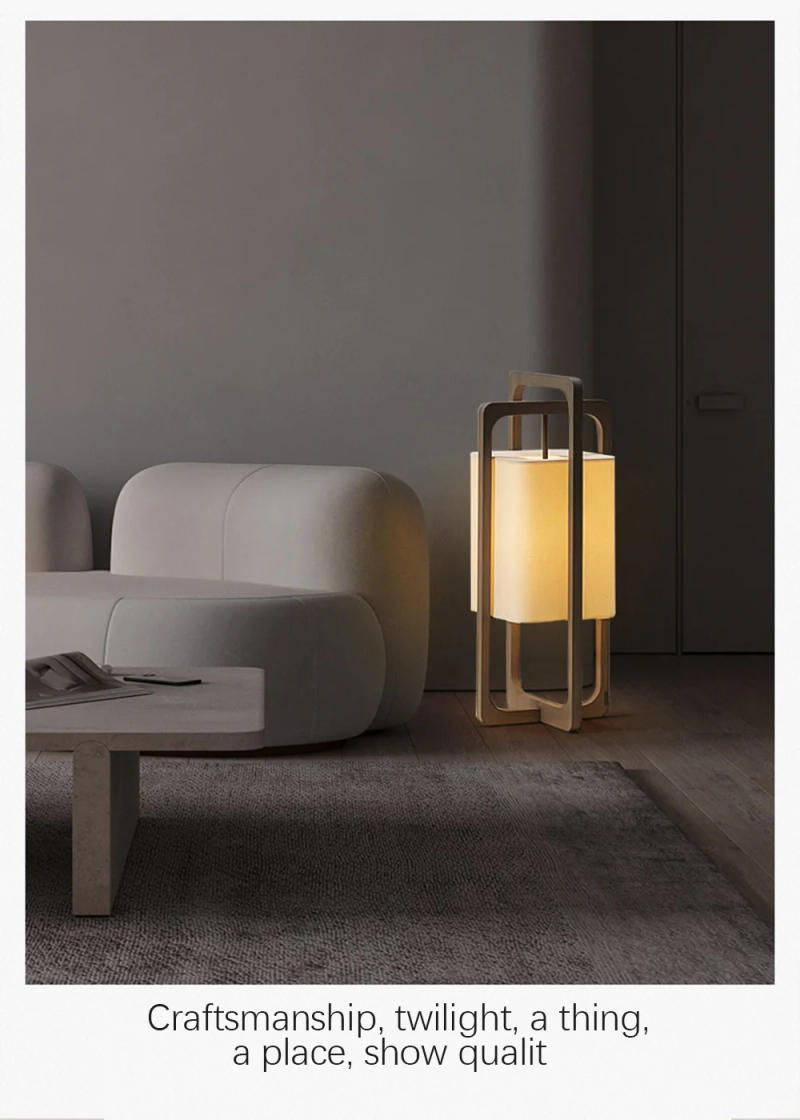 Description Picture 6 of itemJapanese retro Wabi Sabi solid wood headboard floor lamp new Chinese creative living room lamp Japanese homestay bedroom study