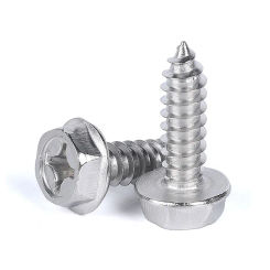 10 Pc M3 M4 M5 M6 304 Stainless Steel Cross Flange External Hexagonal Self Tapping Screw With Gasket Self Tapping Wooden Screw