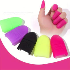 10 件/袋 Nail Art Soak Off Cap Silicone Uv Gel Polish Remover Wrap Clean Polishing Reusable Wraps Rubber Manicure Tools