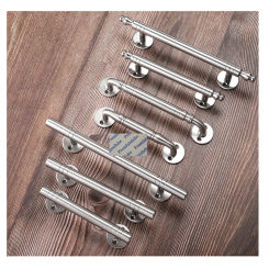 2Pcs Solid 304 Stainless Steel Furniture Wooden Door Bar Pull T Crown Finial Bow