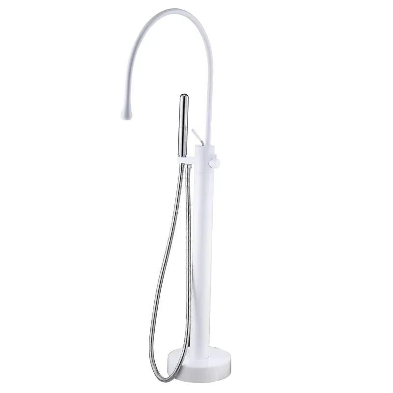 Description Picture 5 of itemFaucet Set Floor Decked Brass Rotate Spout Brush Gold  Bathtub Mixer Morden Style Bathroom Taps