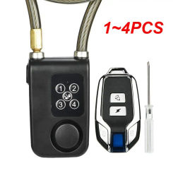 1~4PCS Smart Alarm Lock Anti-Theft Chain For Bike Gate APP Wireless Remote Control Blue Electric Door Spiral Four-digit