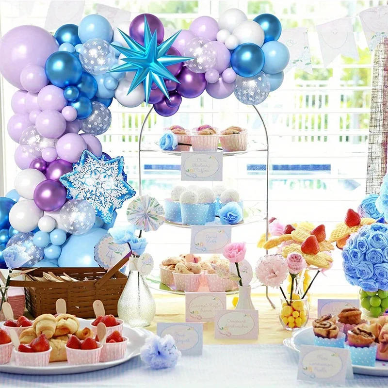 Description Picture 5 of item136pcsSnowflake Balloon Arch set Perfect for Winter Wonderland themed parties ideal for wedding birthdayanniversary celebrations