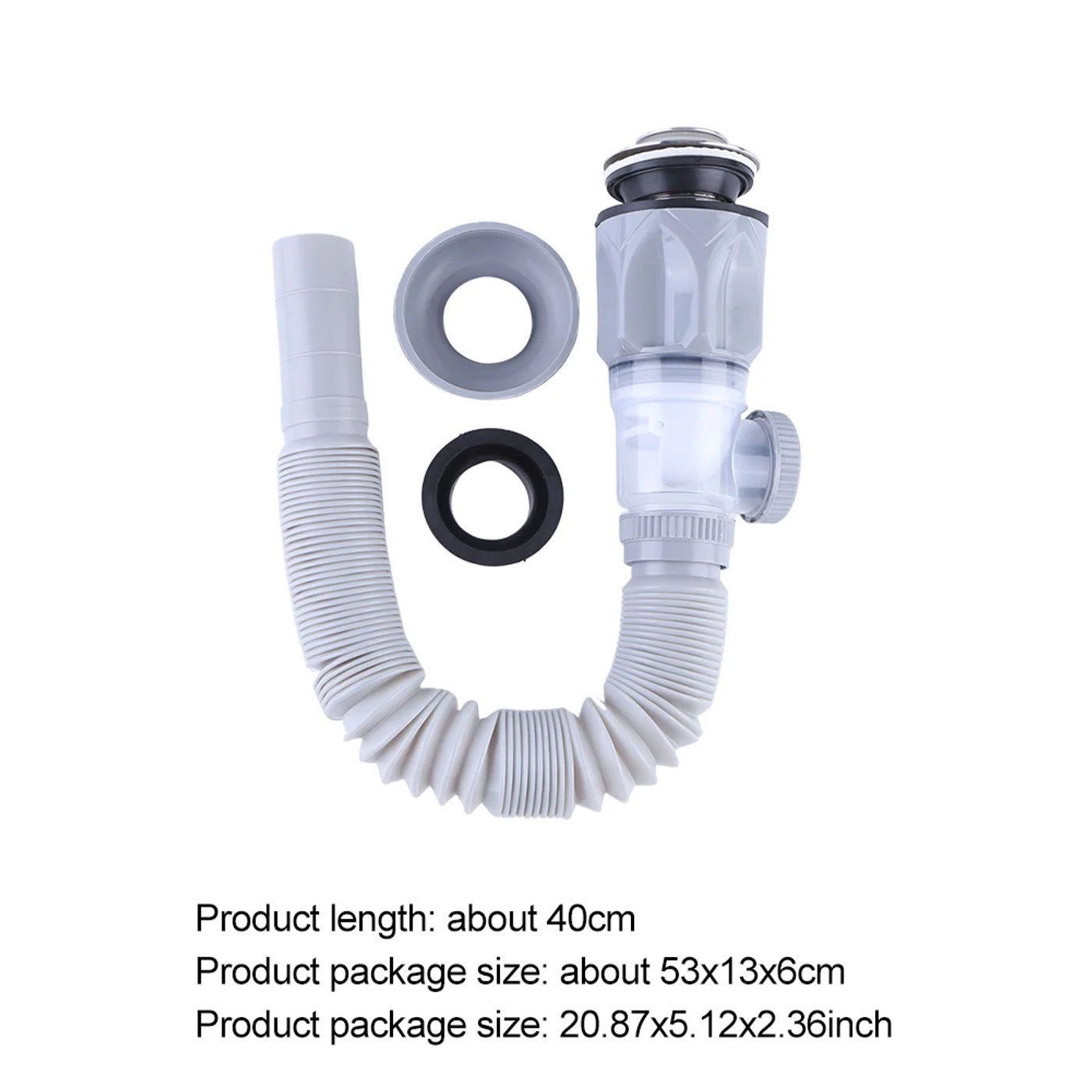 Description Picture 4 of itemUniversal Sink Drain Pipe Set Retractable Deodorant Sewer Drainage Water Hose Wash Basin Drainer Bathroom Kitchen Accessories