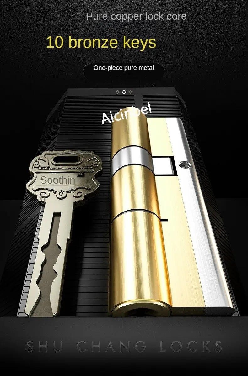 Description Picture 2 of item10Pcs Keys Lock Cylinder Super C class Copper lock Door lock core Cylinder Anti-Theft Entrance Brass  door lock mechanism 90mm