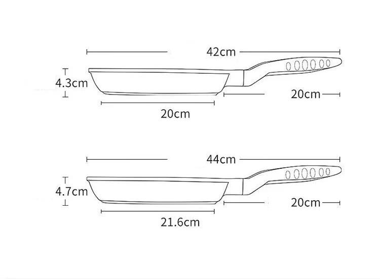 Description Picture 3 of itemCOOKER KING Spot Goods 24/26cm Non-Stick Frying Pan Medical Stone Coating Wok Profession Saucepan Gas Induction Cooker Universal