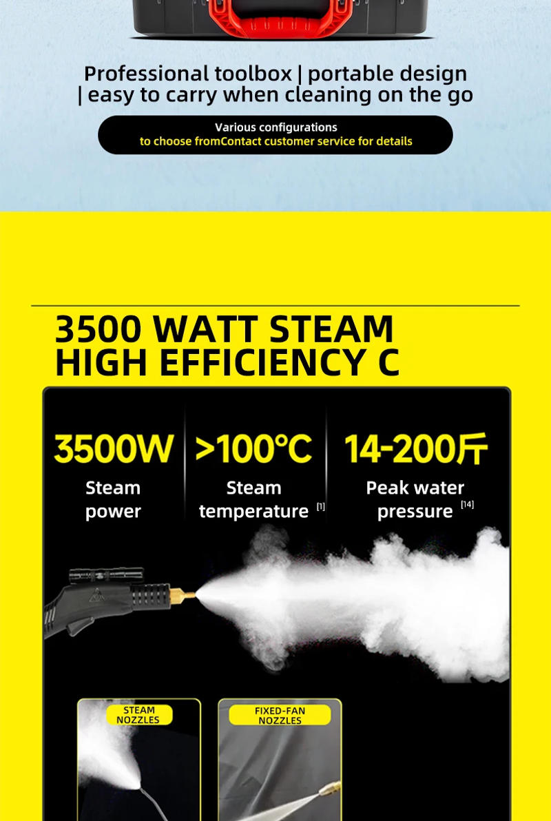 Description Picture 4 of item3500W Commercial Household Steam Cleaner Air Conditioning Kitchen Range Hood Automotive Steam Cleaner and Alkaline Cleaning