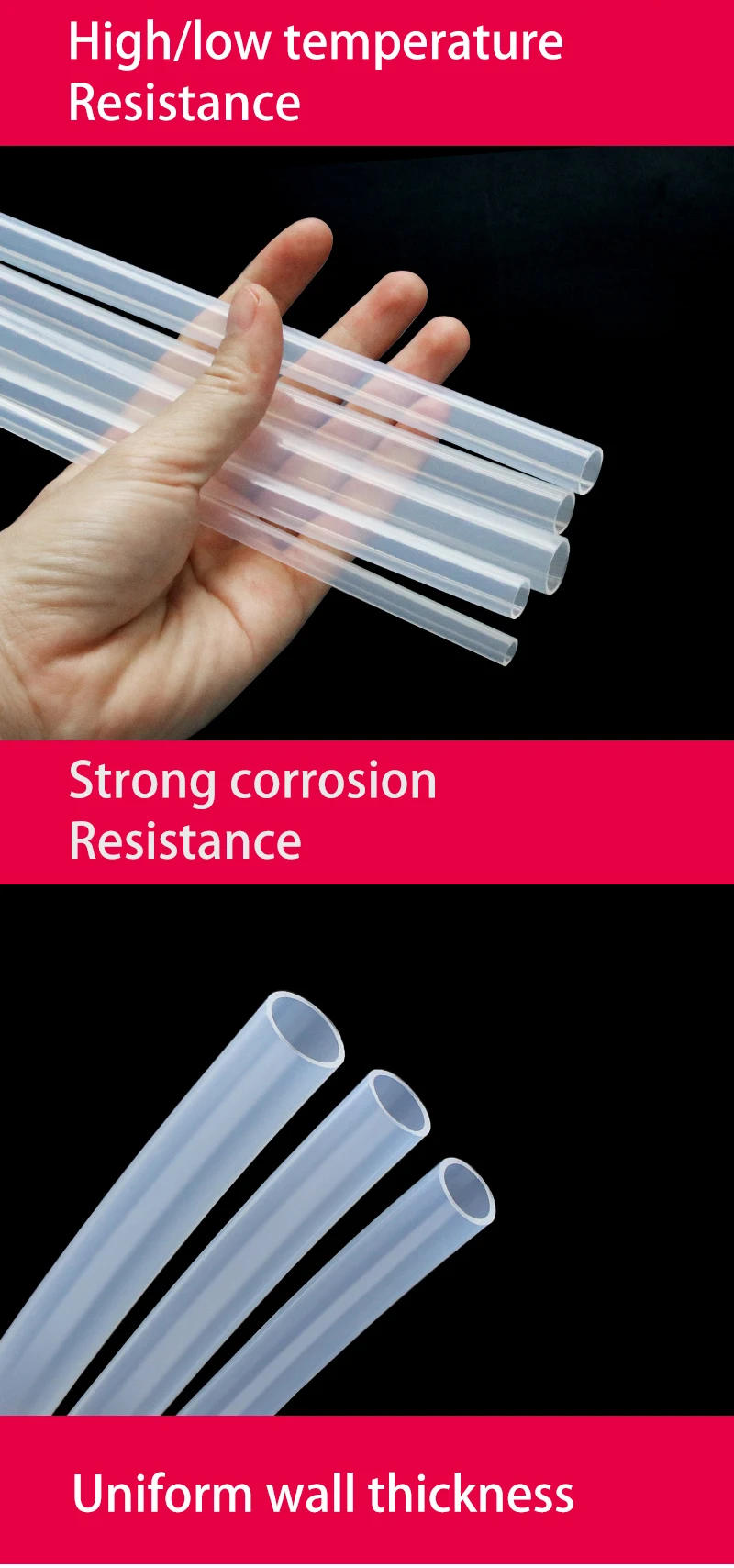 Description Picture 4 of item1~10m PTFE Tube FEP Insulated Hose ID 0.5 1 2 2.5 3 4 5 6 7 8 10 mm Transparent  Extruder J-head Rigid Pipe For 3D Printer Parts