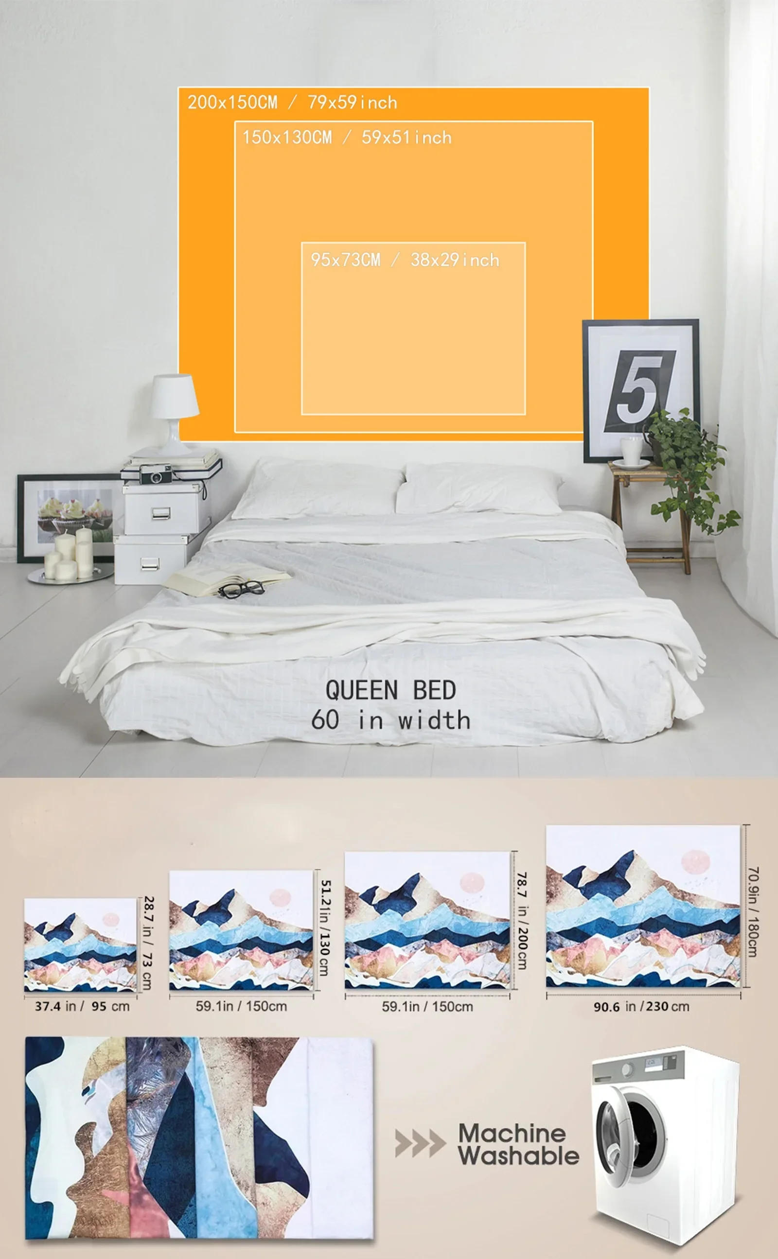 Description Picture 5 of itemWindow Tapestry View Green Plant 3D Sea Flowers Wall Hanging Carpet Blanket Bedspread Yoga Towel Home Beach Wall Decor Dropship