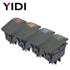 Waterproof Bar Rocker Toggle Switch Car Boat Marine Rocker Switch Button 12V 220V LED Light Lamp 4pin on Off DPST Switch