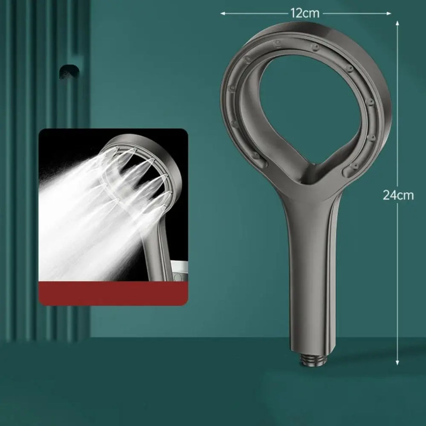 Description Picture 5 of itemHousehold Spray Shower Head Handheld Single Mode Spa High Pressure Shower Big Panel Booster Mixer Faucet Accessories