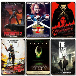 Sci-fi Blockbuster Movie Sign Vintage Shabby Decorative Wall Plaque Film Poster House Garage Bar Art Tin Signs Decoration Plate