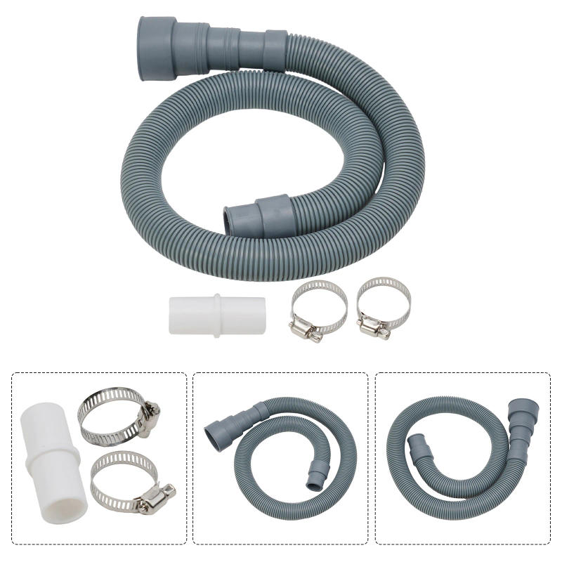 Description Picture 4 of item70/150/200cm Washing Machine Dishwasher Drain Waste Hose Extension Pipe Kit With Hose Clamps Set For Washer Dryers
