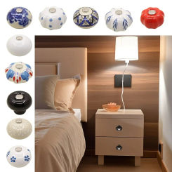 Fashion Drawer Wardrobe Cabinet Door Pull Pastoral Pumpkin Ceramic Handle with Screw Single Hole Furniture Knob