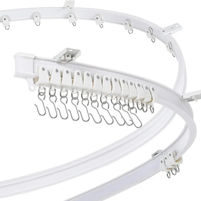 Description Picture 5 of itemHigh Quality U-shaped L-shaped Plastic Steel Track Set with Flexible Silent Slide Track Curtain Rail Bendable Curtain Track