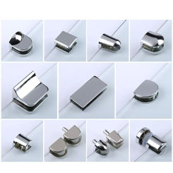 1Pc Glass Clamp 6-12mm Thicken Glass Plated Brackets Zinc Alloy Chrome Finish Shelf Holder Support Panel Brackets Shelves Clips