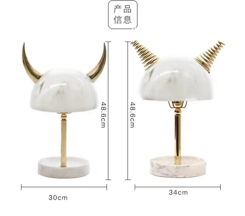 Description Picture 5 of itemPersonalized modern simple bedroom bedside button desk lamp creative living room white marble study lamp