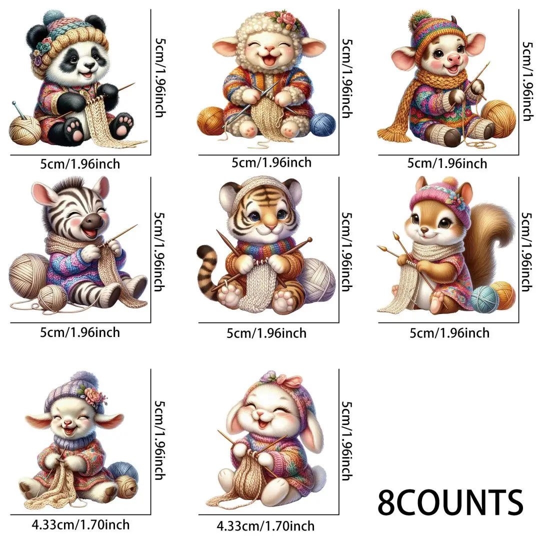 Description Picture 4 of item8pcs Kawaii Cat Knitting Yarn Ball UV DTF Stickers, Waterproof Sticker Pack for Decorating Mugs, DIY Supplies，Home Decoration