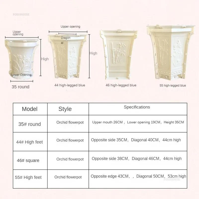 Description Picture 3 of itemHigh-foot Cement Flower Pot Mold Concrete Bonsai Concrete Plastic Model Plastic Steel Abrasive Gardening Buildings Decoration