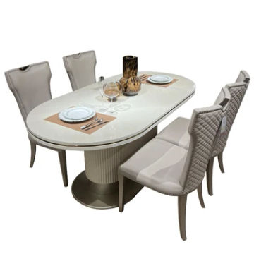 Non Slip Unique Table Chairs Modern Wooden White Nordic Luxury Dining Table Space Saving Design Mesa De Jantar Home Furniture