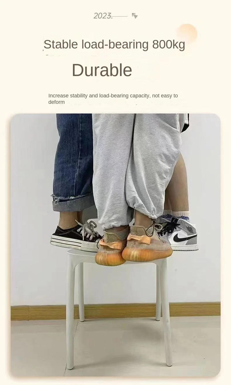 Description Picture 6 of itemGUIG Home Thickened Plastic Chair Can Be Stacked Long Sitting Comfortable Dining Table Chair Designer Creative Backrest Stool