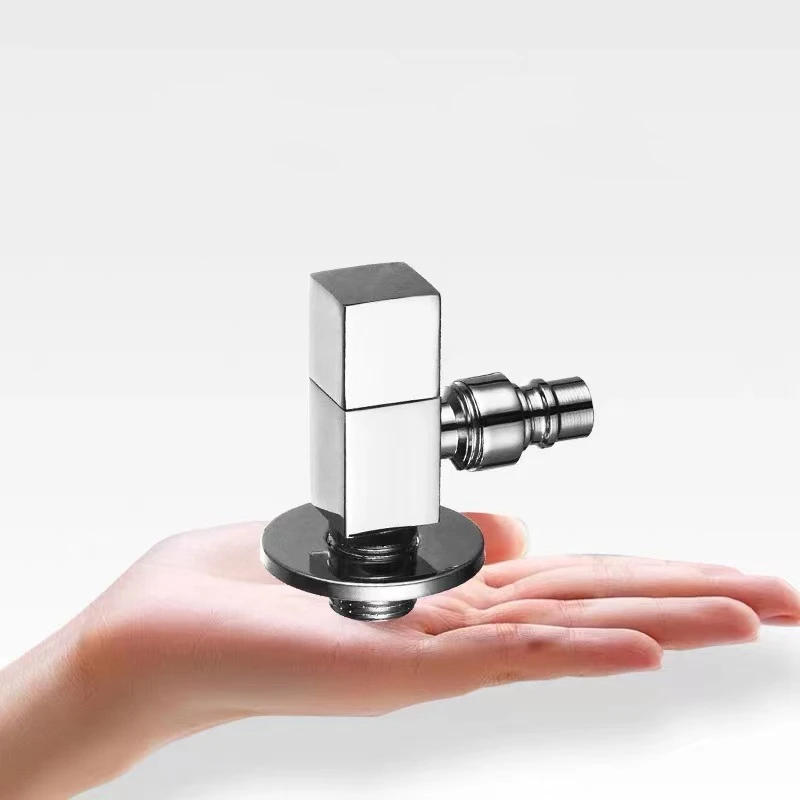 Description Picture 2 of itemHigh Quailty Square Angle Valve Shut Off Water Stop Valve For Faucet and Toile Wall Mounted G1/2 Inlet and Outlet Chrome Plated