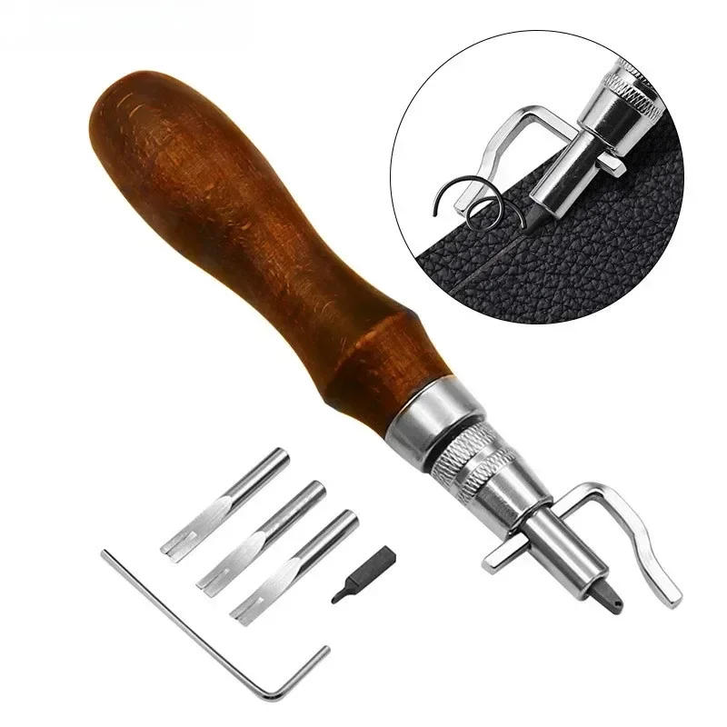 Description Picture 4 of item7 in 1 Set Pro Leathercraft Adjustable Stitching and Groover Crease Leather Tool DIY Handmade Practical