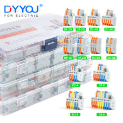 Mini Compact Lever Wire Connector Assortment Kit Quick Splice Crimping Terminal 1 in multiple out Butt Type Electric Connectors