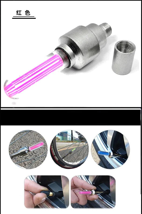 Description Picture 6 of itemBicycle Light Led Air Nozzle Lamp Fine Workmanship Auto Styling Auto LED NEON Light Tire Wheel Valve Cap for Modification 1PC