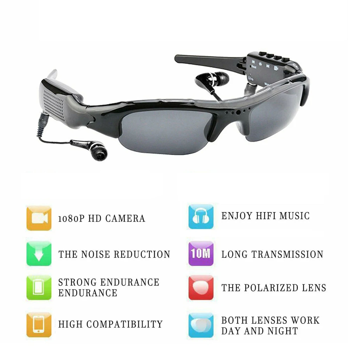 Description Picture 4 of itemHD 1080P Glasses Camera Polarized Lens Sports Sunglasses Video Recorder Camcorder Security Mini Driving DVR DV Action Camera