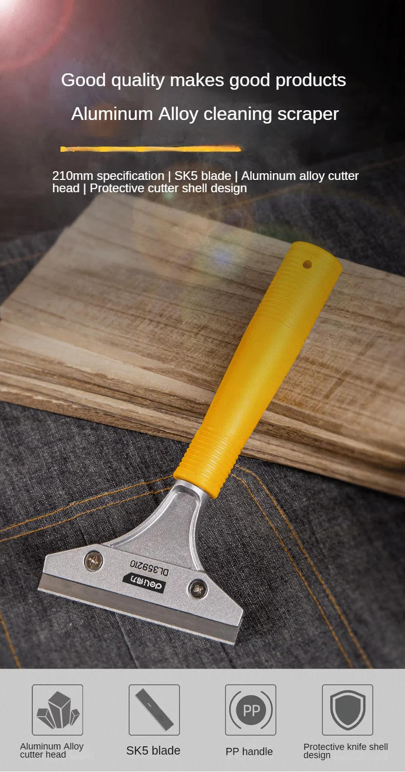 Description Picture 3 of itemDeli New Good Quality Stainless Steel Wallpaper Paint Tiles Flooring Scraper 600 mm Remover With Blade Household Cleaning Tools