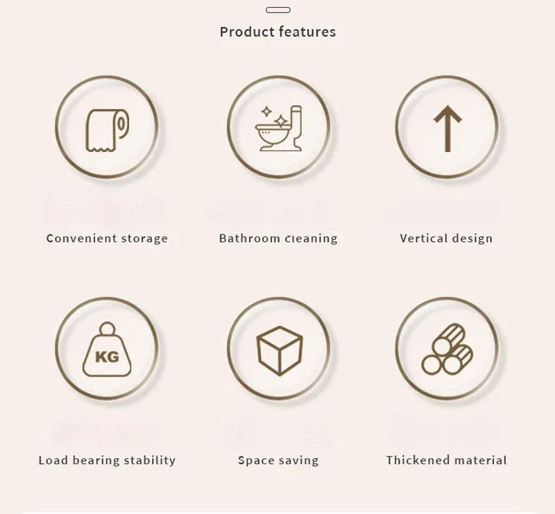 Description Picture 3 of itemFloor Standing Toilet Paper Holder 304 Stainless Steel Integrated Bathroom Accessories Toilet Brush Holder Cleaning Tools