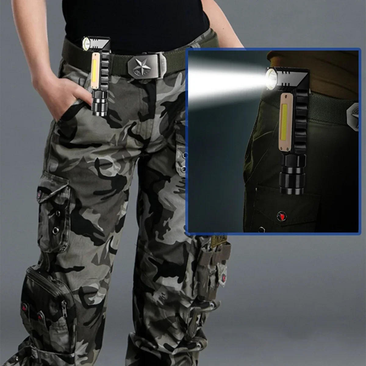 Description Picture 4 of itemLED Flashlights High Strong Power Tactical Emergency Spotlights Built-in Battery Telescopic Zoom USB Rechargeable Camping Torch